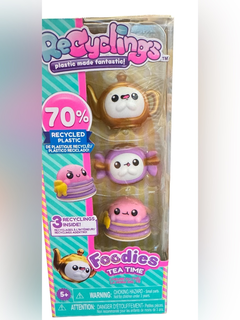 Recyclings Foodies Tea Time Plush Set - Pink, Purple, Gold